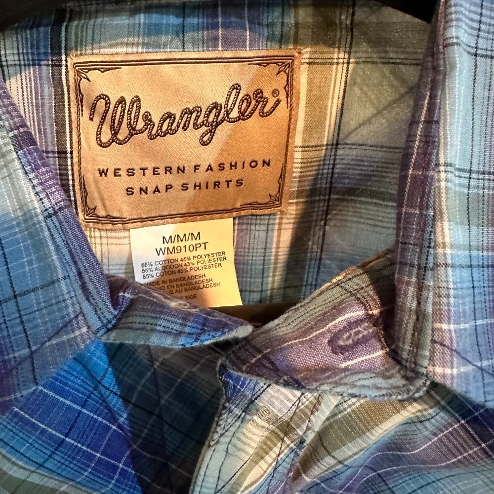 mens Wrangler pearl snap western short sleeve shirt